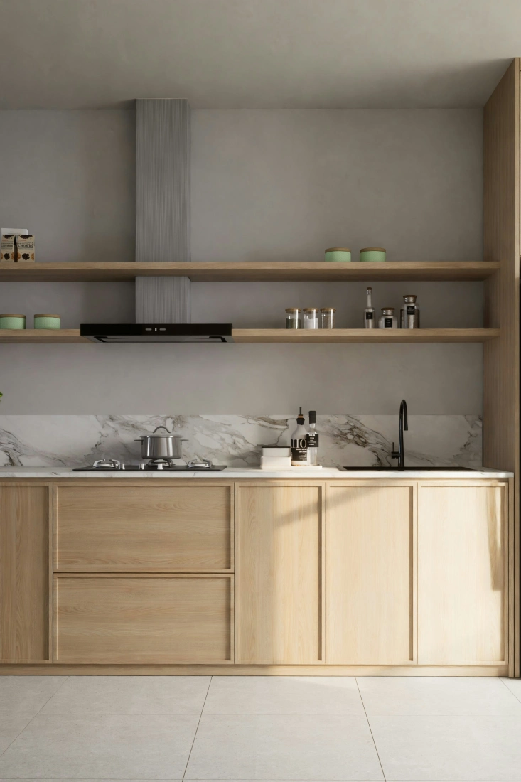 کابینت طرح چوب طبیعی 