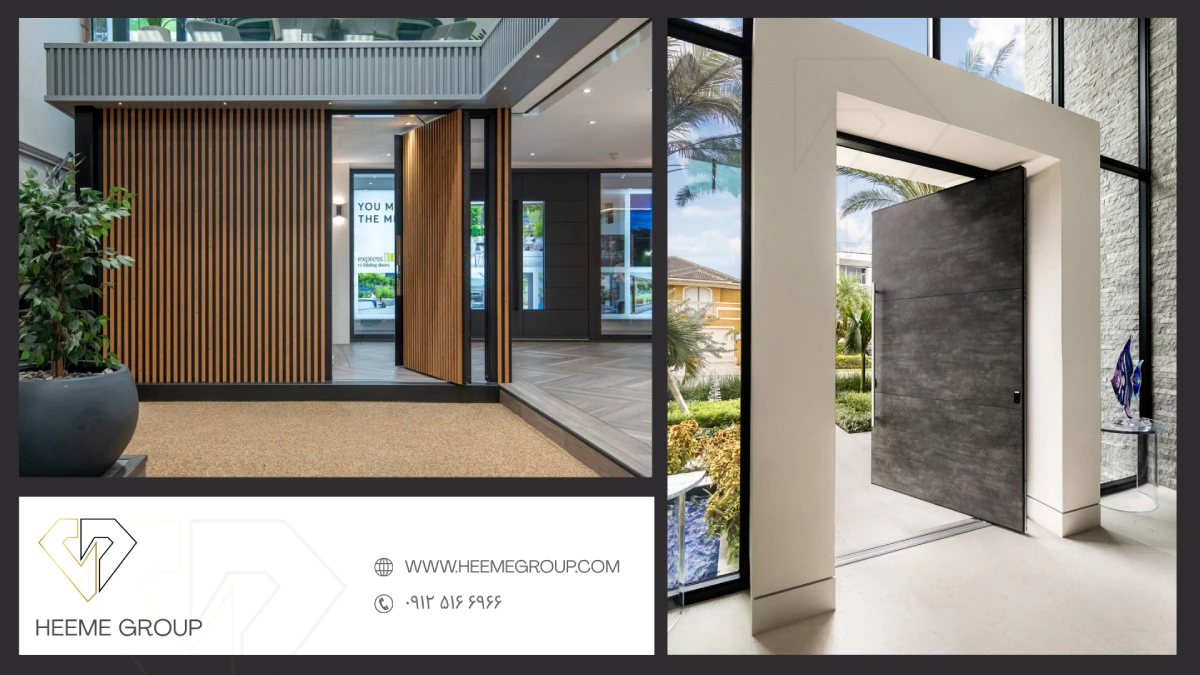 درب پیوت داخلی چوبی با طرح ترمو