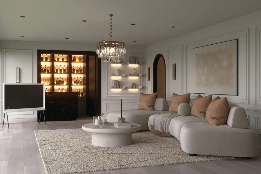 طراحی پذیرایی به سبک معماری داخلی کلاسیک