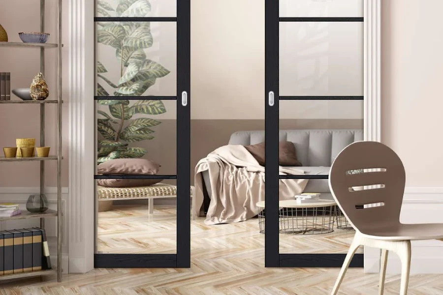 درب پاکتی شیشه ای